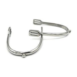 Equine Smile ES1071 Button Spurs Equestrian Spurs Riding Spurs Track High Quality Stainless Steel (Ladies 10mm)