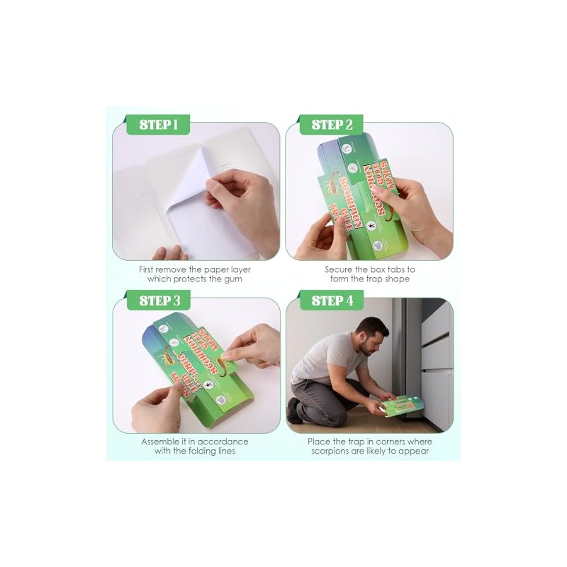 10 Pack Scorpion Glue Traps, Non Toxic Scorpion Killer for