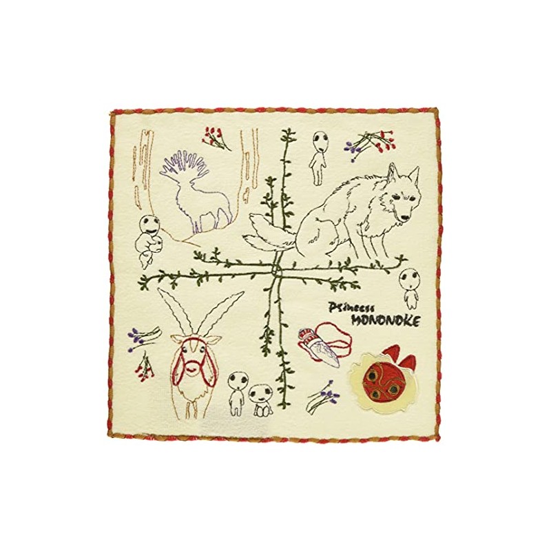 Marushin Hand Towel, Ghibli Mononoke, 9.8 x 9.8 inches (25