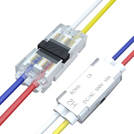 Low Voltage White Wire Connector No Wire-Stripping Required H Type 2 Pin Wire Splice Connectors for Lighting Toy Audio Vehicle Audio Automotive Video Uses(White H2 10pcs)