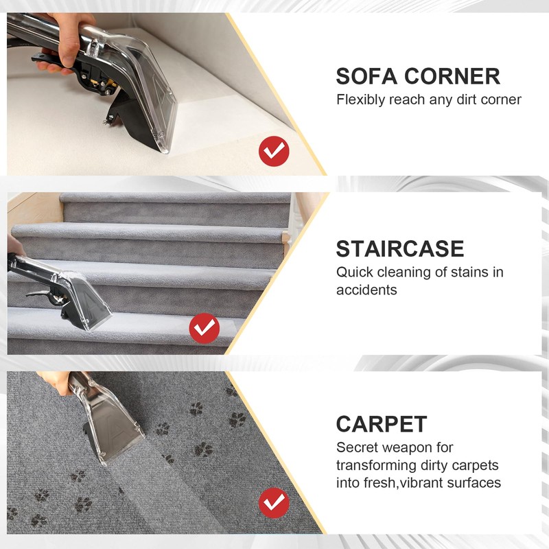 【Upgrade Hard Bristle Brush】Better Extractor Hose Kit for Shop Vac,