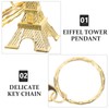 NUOBESTY 12Pcs Eiffel Tower Keychain Charms Golden Eiffel Tower Key