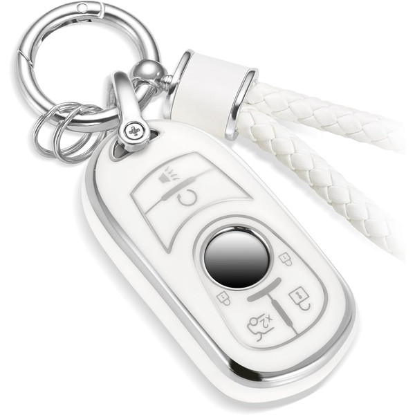 CTRINEWS for Buick Key Fob Cover with Metal Braided Rope