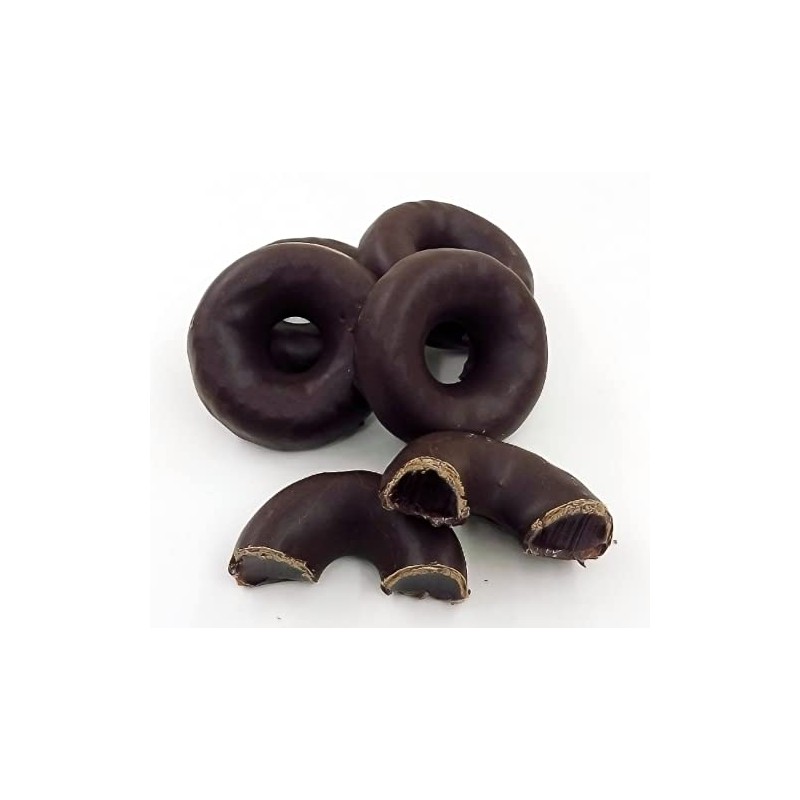 Bayside Candy Chocolate Raspberry Rings - Dark Chocolate Covered Raspberry