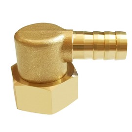 Joywayus 90 Degree Elbow Detachable Connector Fitting 3/8" Barb x 1/2" Female Swivel Pipe Brass Hose Fitting for Water Fuel Air