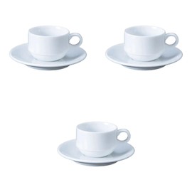 Set of 3 Plage Stack Demitasse C/S [ 9 x 6.5 x 4.8 cm (100cc)] | Cup & Saucer Setomonohonpo
