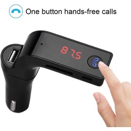 Bluetooth 5.0 FM Transmitter for Car, Wireless Radio Receiver Transmitter Adapter, Dual USB Bluetooth Car Charging Adapter, Hands-Free Calling, Music Player Supports TF Card and USB Disk (66W)