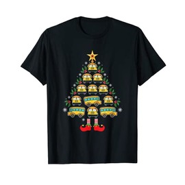Christmas School Bus Tree Xmas Driving Specialist Costume T-Shirt