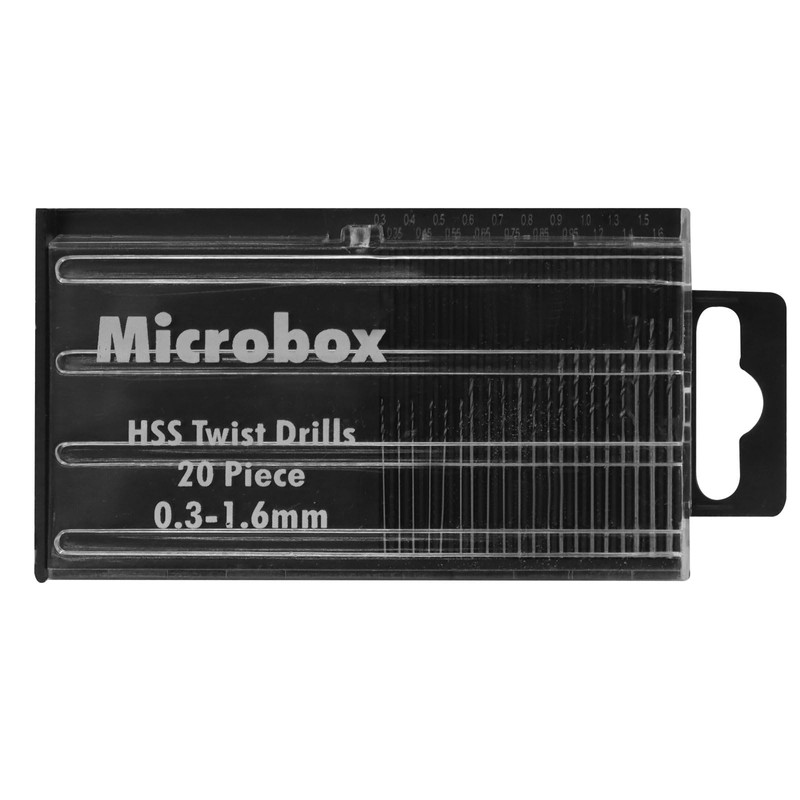 Hordion Micro Drill Bit Set 0.3-1.6mm, HSS Tiny Drill Bits