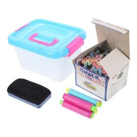 CIYODO 1 Set Chalk for Indoor Chalkboard of Vibrant School Chalk with Sleeves Eraser Teachers Art Supplies for Home Classroom Creative Projects Random Color