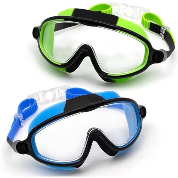 Unbranded 2pk Kids Swim Goggles with Nose Cover, Anti-Fog Clear