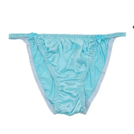 Farlenoyar Ropa interior de playa para mujer, 100% seda, suave, suave, suave, para verano, Azul / Patchwork, S