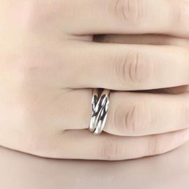 Jude Jewelers Stainless Steel Three-in-One Braided Interlocking Infinity Wedding Band Promise Anniversary Ring (Silver, 9)