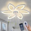 Dalouguan Ceiling Fan with Lights Remote Control, White Flower Ceiling