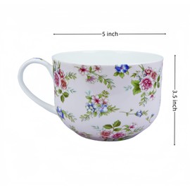 24oz Large Coffee Cups Soup Mugs with Handles Traditional Large Coffee Cup Large Bone China Coffee Mugs Cups for Soups Cereals