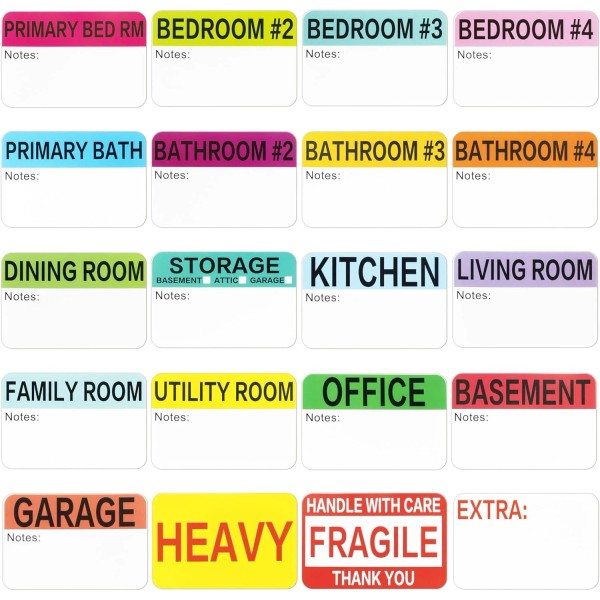 NoBrand 300 Pieces Large Home Moving Packing Box Labels (3x2
