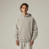 High End Double Button Hood Drop Shoulder Cotton Blend Hooded