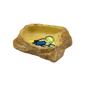 EXO TERRA GEX EXOTERRA PT2802 Water Dish, For Reptiles, Water Dish, Natural Rock Image, Flipping Resistant, W 4.9 x D 3.7 x H 1.4 inches (12.4 x 9.5 x 3.5 cm)