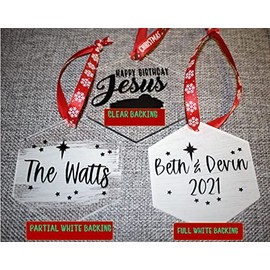 Ho Ho Ho Ornament, Merry Ornament, Farmhouse Acrylic Ornament, Teacher Acrylic Ornament, Family Acrylic Ornament, Coworker Acrylic Ornament (Clear Back)