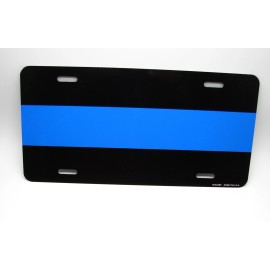 DIGIART INTERNATIONAL THIN BLUE LINE POLICE METAL CAR NOVELTY LICENSE PLATE AUTO TAG