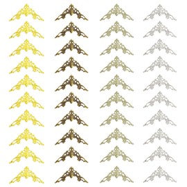 Pack of 40 Vintage Metal Corners Bronze Corner Protectors Retro Box Corner Protection Antique Decorative Edge Protection for Jewellery Boxes Wooden Boxes Furniture Corner Protectors for Book Edges