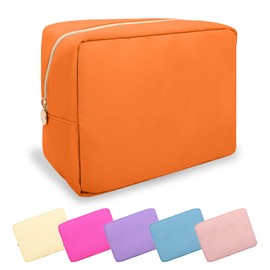 UIXIZQ Nylon Makeup Bag - Travel Bag Pouch,Toiletry Bag, Makeup Organizer, Cosmetic Zipper Pouches-Mini Small Large For Women Girls, Peach, Large, Lavender Bag,travel Makeup Bag