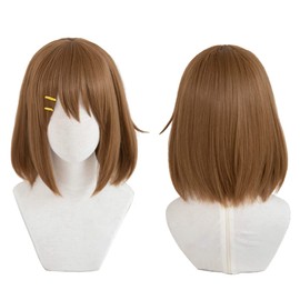 Heat Resistant Cosplay Wig, Second Castle, Yui Hirasawa, Costume, Cosplay Wig Party, Disguise + Bonus 3 Pieces, Exclusive Net, Hairpin and Memo Pad Included
