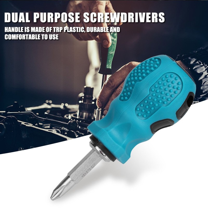 Mini Multipurpose Screwdriver, Magnetic Bits Screwdriver, 2 Way Flat Head