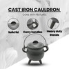 Reusable 4-Inch Cast Iron Cauldron Candle with Lid and Hanging