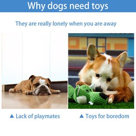 Aosory Dog Toys for Aggressive Chewers, Dog Toys to Keep Them Busy, Interactive Dog Toys, Squeaky Dog Toys, Crinkle Dog Toy for Medium & Large Dogs