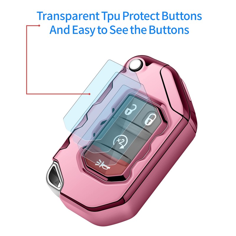 Tukellen for Jeep Key Fob Cover Premium Soft Full Protection