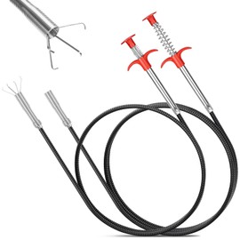 HOTUT 2 Pack Flexible Grabber Tool, 87cm/194cm Sink Grabbers, 4 Claws Flexible Spring Bendy Drain Rods Lifting Grabber, Claw Pick Up Tool for Kitchen Sink Bathroom Tub Toilet Drains
