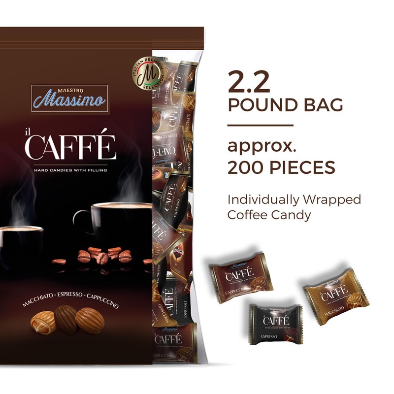 Maestro Massimo Assorted Coffee Candy - Individually Wrapped 2.2 Pound