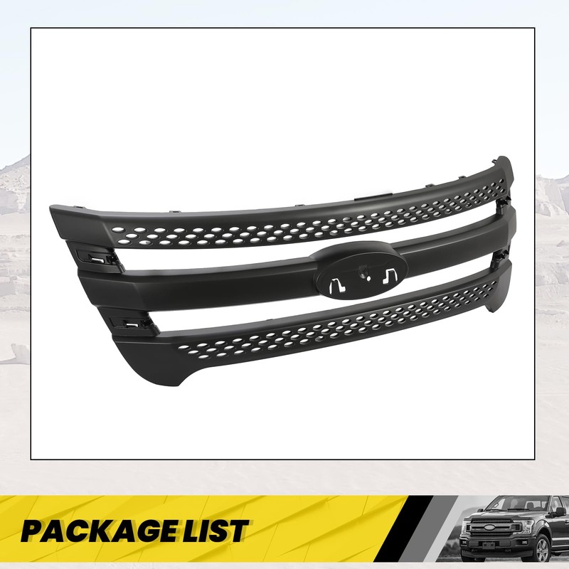 KUAFU Front Grille Inserts Compatible with 2011-2015 Ford Explorer Bumper