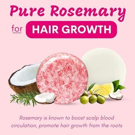 Muun Set De 3 Barras De Champú Y Acondicionador De Romero - Jabones Sólidos Naturales Para El Crecimiento Del Cabello En Mujeres Con Cabello Liso,