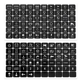 KVAEY 120 PCS Car Switch Panel Sticker, Graphic Text Auto Rocker Switch Label Decal, Universal Waterproof Rocker Toggle Switch Panel Stickers for Dashboard Boat RV Car Truck