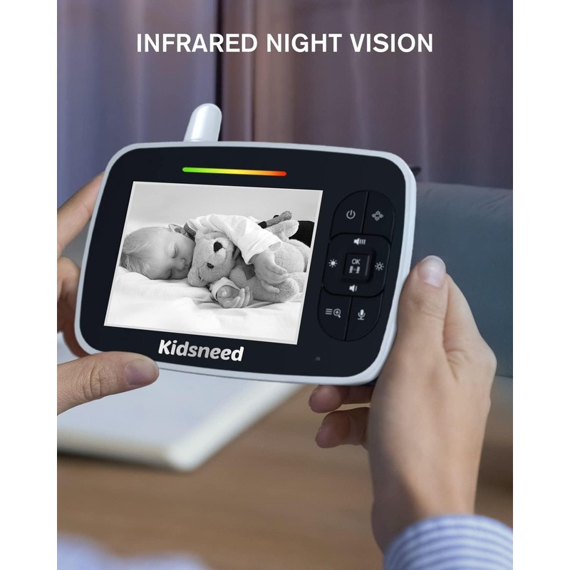 Kidsneed Baby Monitor - 3.5" Screen Video Baby Monitor with