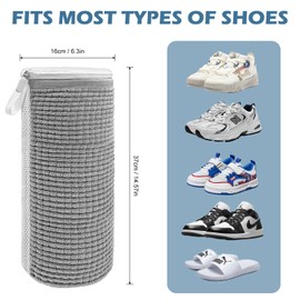 Kisvic Shoe Wash Bag Washing Machine, 2 Pieces Shoe Bag Bags for Washing Machine and Dryer, 360° All-Round Cleaning, Laundry Net Shoes (Grey 2, 39 x 19 cm)