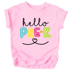Hello Pre-K First Day of School Gift Back to School Pink Shirt 4T