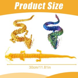 AEIOPRS 3D Print Dragon Movable Dragon Figures Toy for Adults and Children Gifts 30 cm Pack of 2