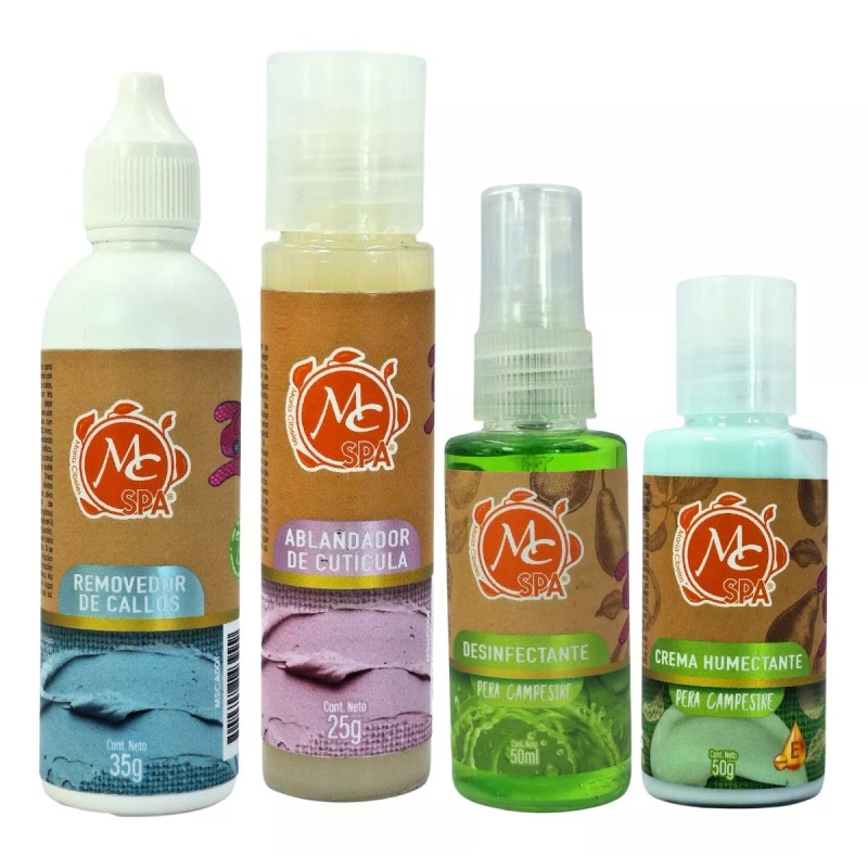 Mc Nails Kit Spa. Humectantes. Sales, Exfoliante. 9pzs. Mc Spa.