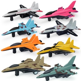 Tcvents 8 Pack Airplane Toys for 3 4 5 6 Year Old Boys, Pull Back Metal Military Fighter Plane Toys Die Cast Aircraft Plane Jet Models Kids' Play Vehicles Toy Airplanes for Kids Birthday Party Favors