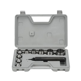 Heavy Duty Hole Punch Set & Leather Punch Tool Set - 9pc Large Hollow Hole Punch Kit, Professional Gasket Maker for Leather, Rubber, Plastic, Copper - High Carbon Steel with Storage Case