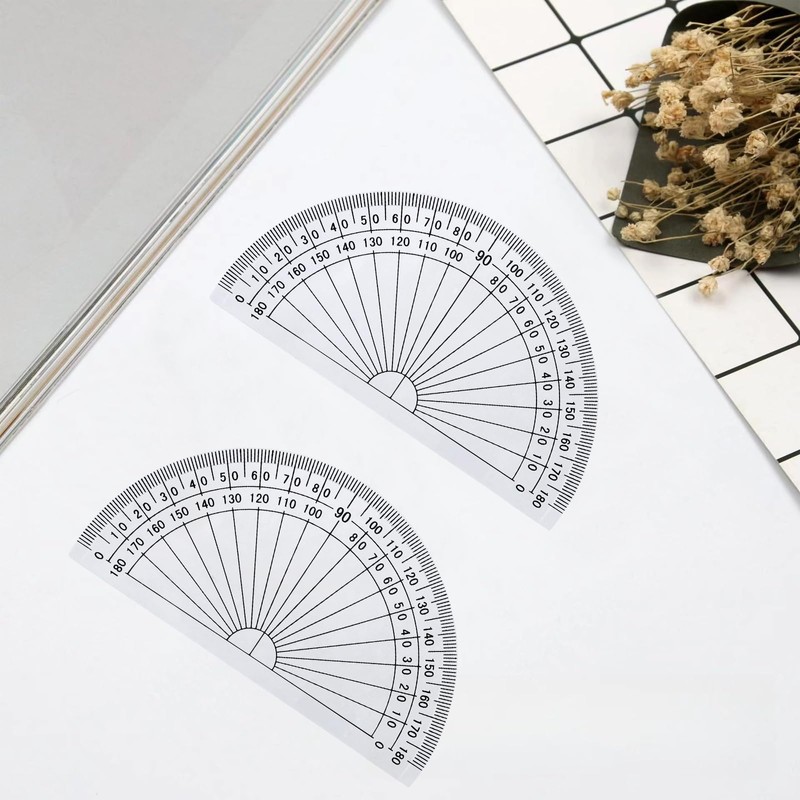 FUZVOL 10PCS Plastic Protractors 180 Degree Protractor for Students Teachers