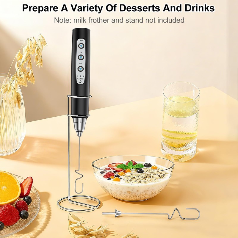 YUSWKO Handheld Rechargeable Milk Frother Hook Whisk Rods (2 Pcs)