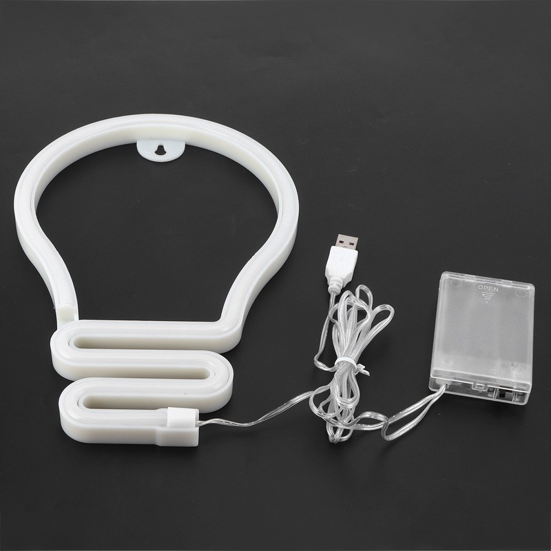 Bulb Shape Neon Light LED Sign for Wall Decor Party