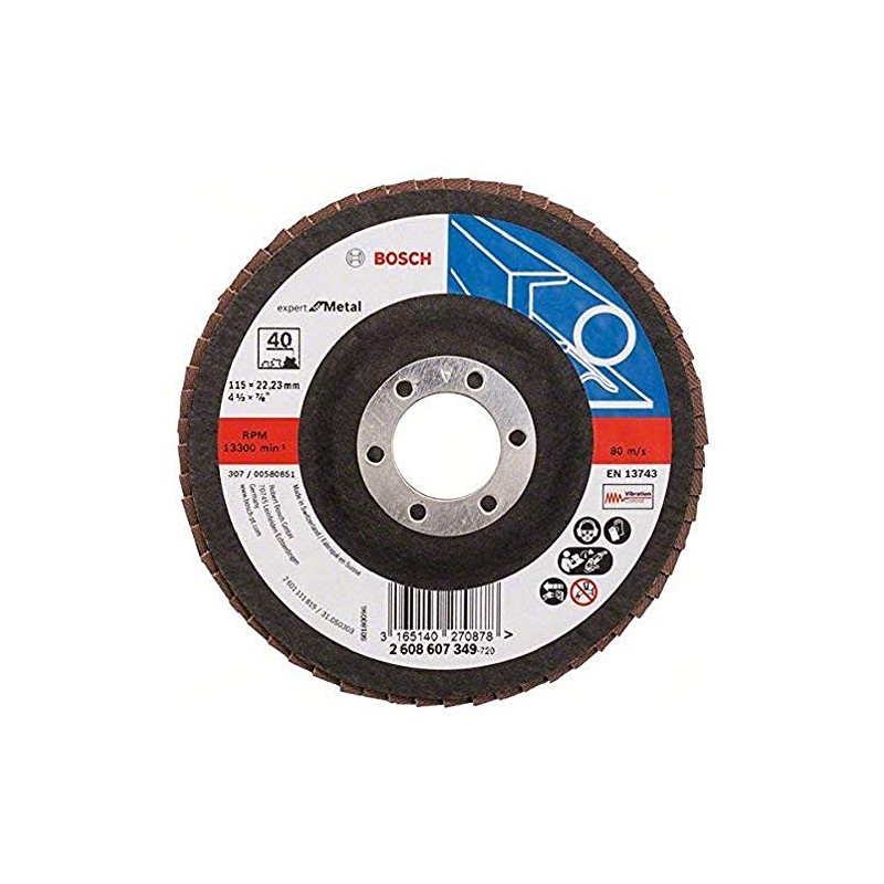Bosch 2608607349 22 mm Metal Flap Disc for Angle Grinders
