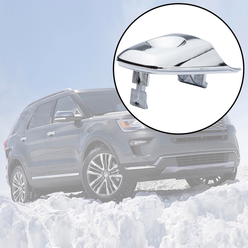 Kaloeou Driver Side Chrome Exterior Door Handle Lock Cylinder Cover