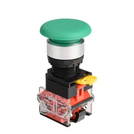 APIELE 22mm Momentary Mushroom Head Push Button Switch 1NO1NC 7/8'' Mouting Size (Green)