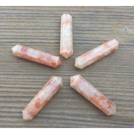 SUNSTONE DOUBLE TERMINATED GEMSTONE CRYSTAL PENCIL POINT (ONE)